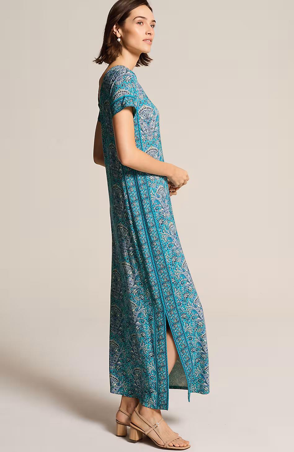 Button-Back Maxi Dress