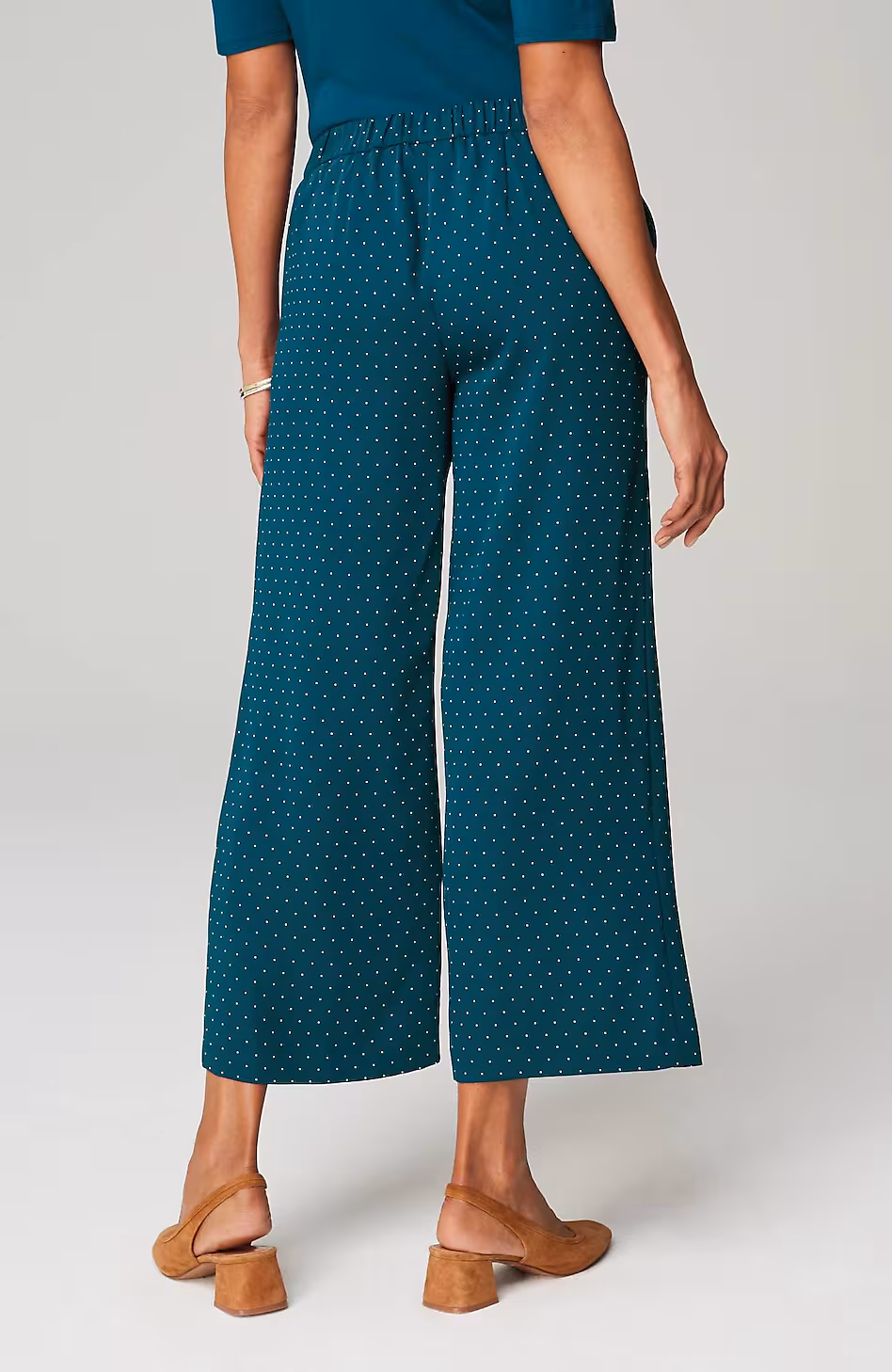 Wearever Easy-Care Woven Wide-Leg Crops