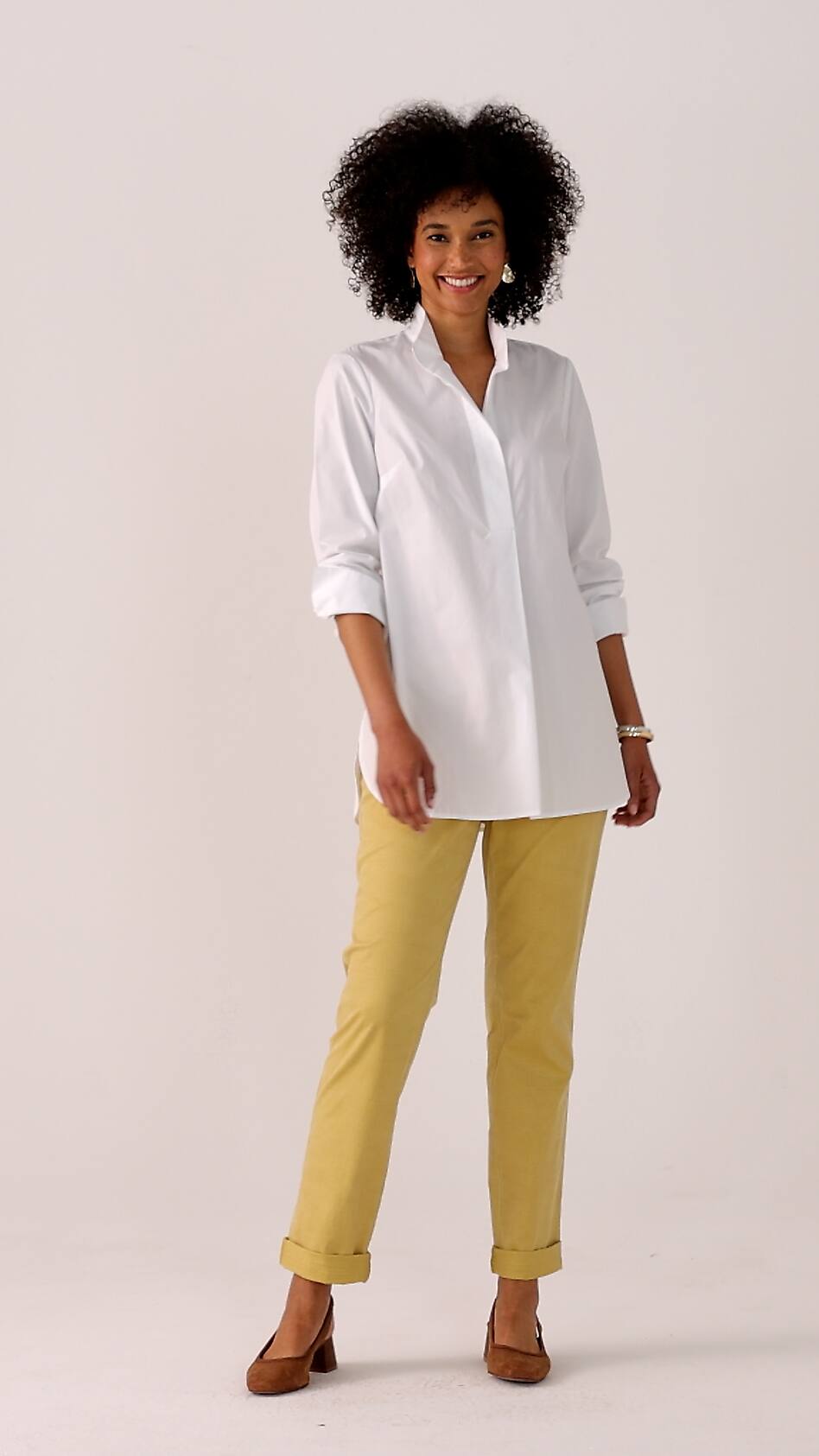 Cotton Stand-Collar Tunic