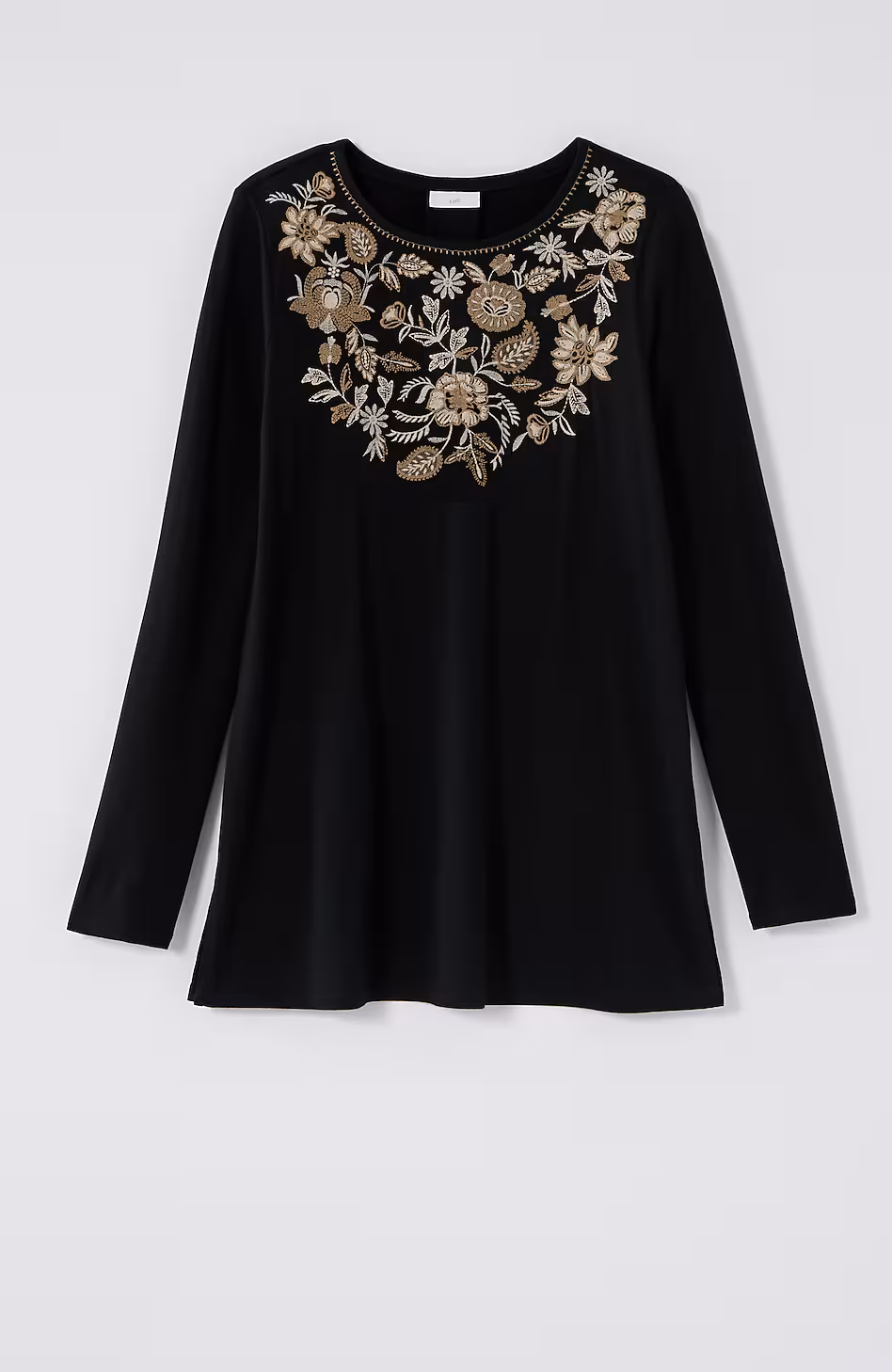 Embroidered Pleat-Back Tunic