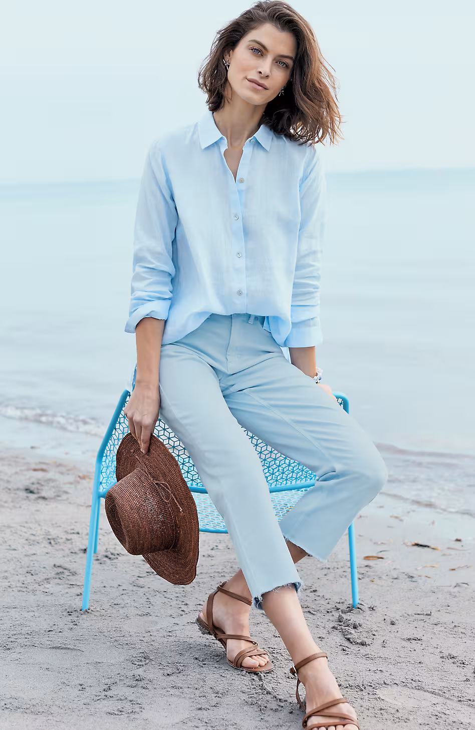 High-Rise Fringe-Hem Crops