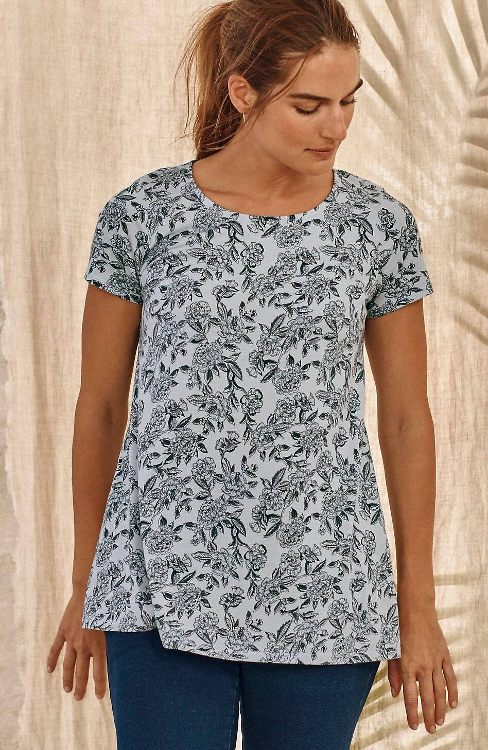 Pure Jill Scoop-Neck Elliptical Tee